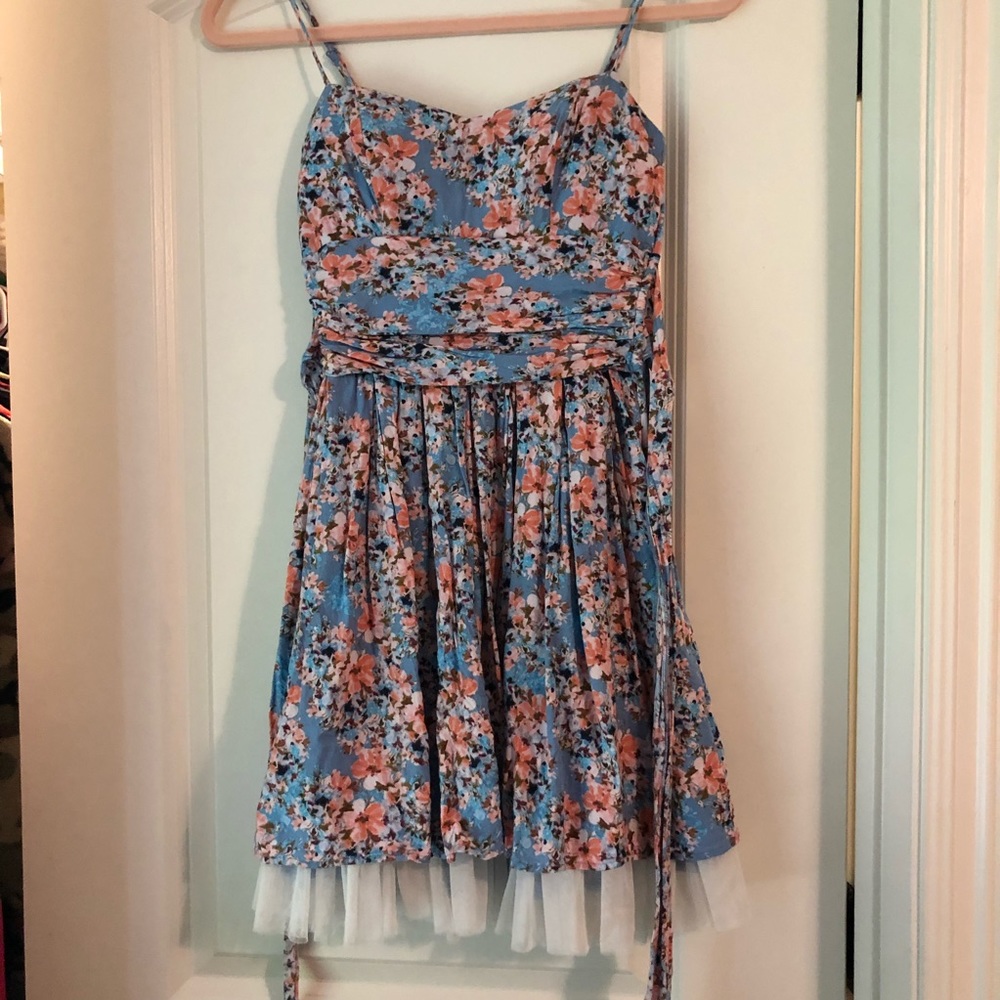 B Darlin Light Blue Floral Summer Formal Dress
